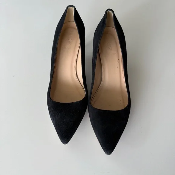 JCREWElsie black suede pumps